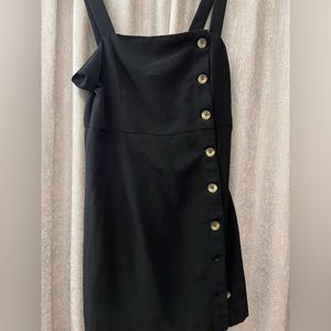 Simple Short Black Button Up Dress